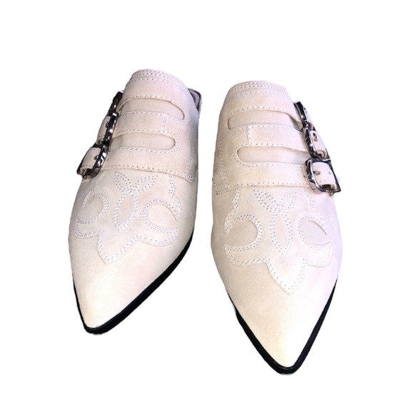 NWOT Joie Cabery Western Block Heel Slip-On Mule Loafer Slides size 8.5 - Picture 7 of 15